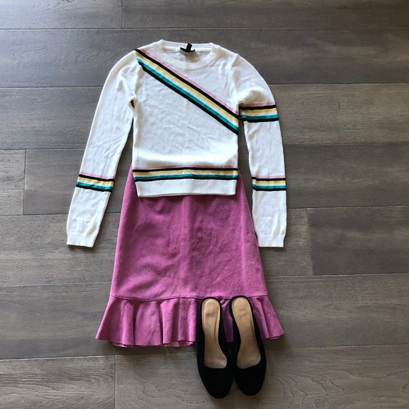 NWOT Topshop Chevron Fine Gauge Pullover Sweater - Picture 1 of 8